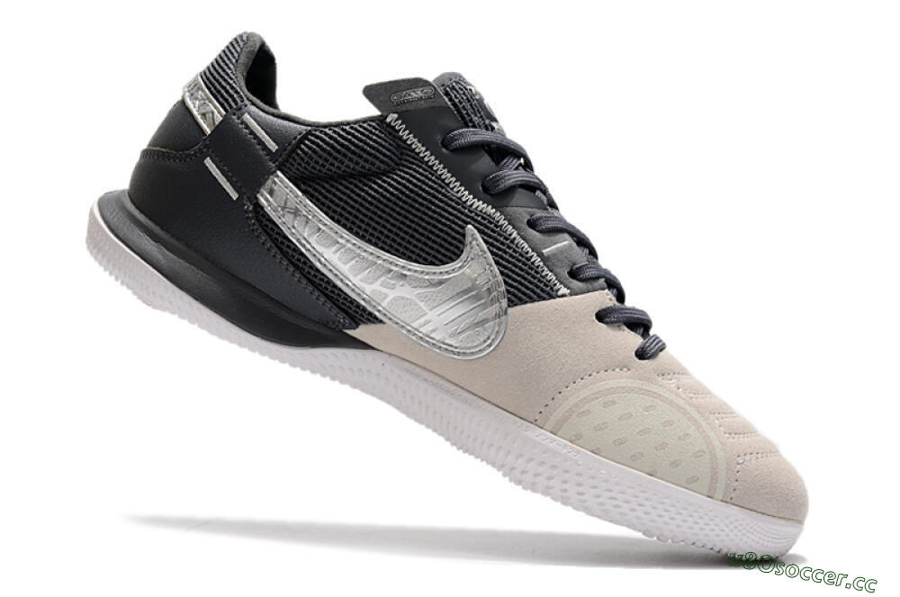Men's Nike Street Gato IC Indoor & Futsal Low-Tops Football Shoes - Beige/Silver/Black 4