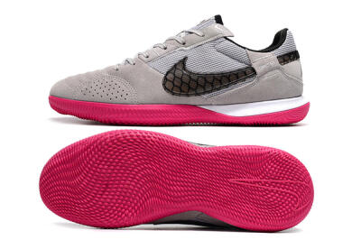 Men's Nike Street Gato IC Indoor & Futsal Low-Tops Football Shoes - Grey/Black/Pink