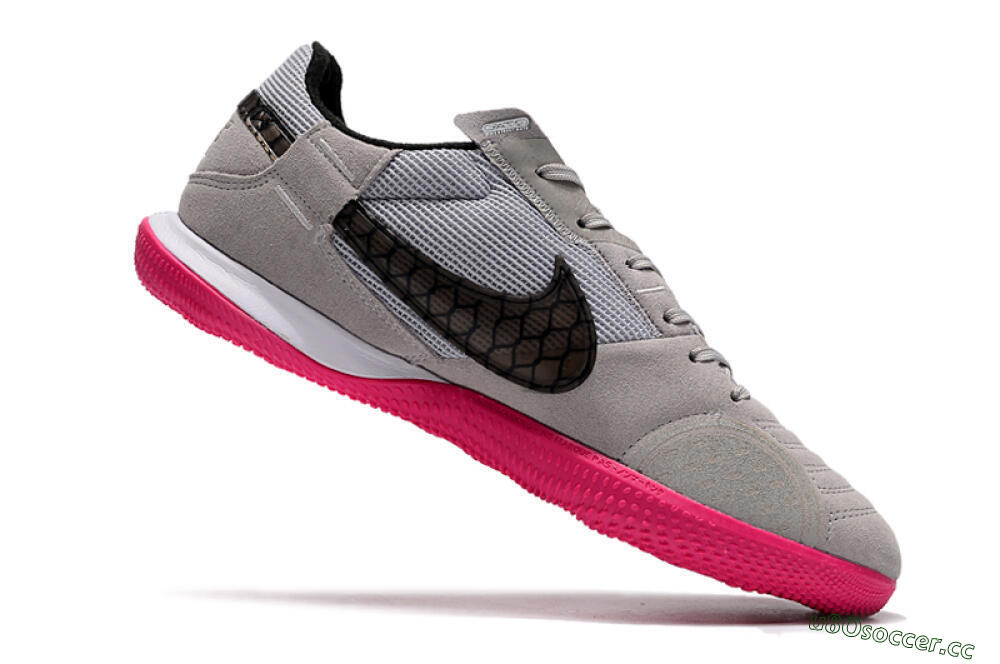 Men's Nike Street Gato IC Indoor & Futsal Low-Tops Football Shoes - Grey/Black/Pink 4