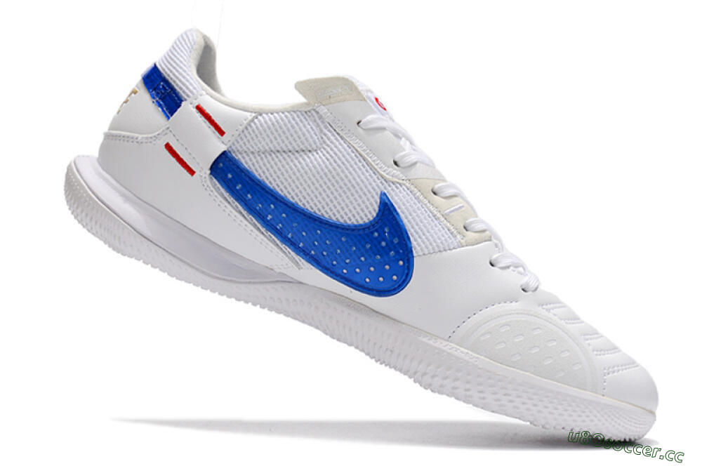 Men's Nike Street Gato IC Indoor & Futsal Low-Tops Football Shoes - White/Red/Blue 4