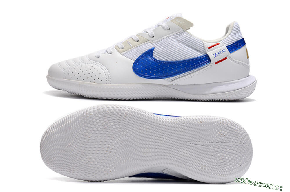 Men's Nike Street Gato IC Indoor & Futsal Low-Tops Football Shoes - White/Red/Blue 1