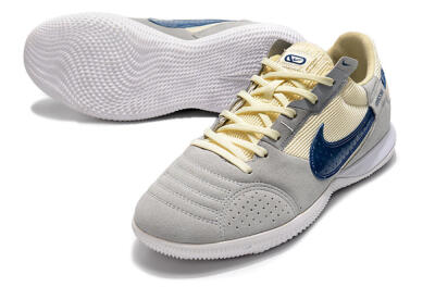 Men's Nike Street Gato IC Indoor & Futsal Low-Tops Football Shoes - Grey/Beige/Blue