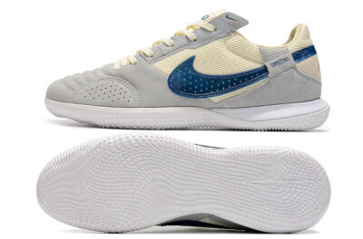 Men's Nike Street Gato IC Indoor & Futsal Low-Tops Football Shoes - Grey/Beige/Blue