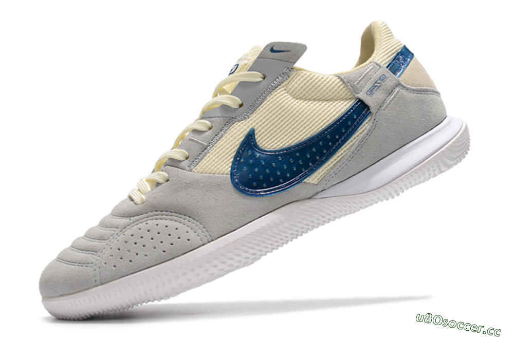 Men's Nike Street Gato IC Indoor & Futsal Low-Tops Football Shoes - Grey/Beige/Blue 5