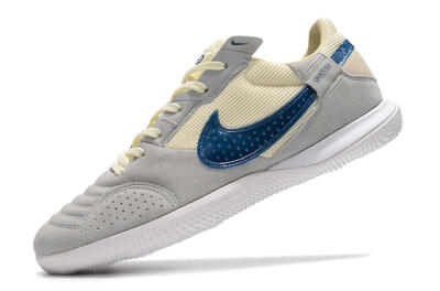 Men's Nike Street Gato IC Indoor & Futsal Low-Tops Football Shoes - Grey/Beige/Blue