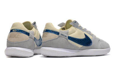 Men's Nike Street Gato IC Indoor & Futsal Low-Tops Football Shoes - Grey/Beige/Blue