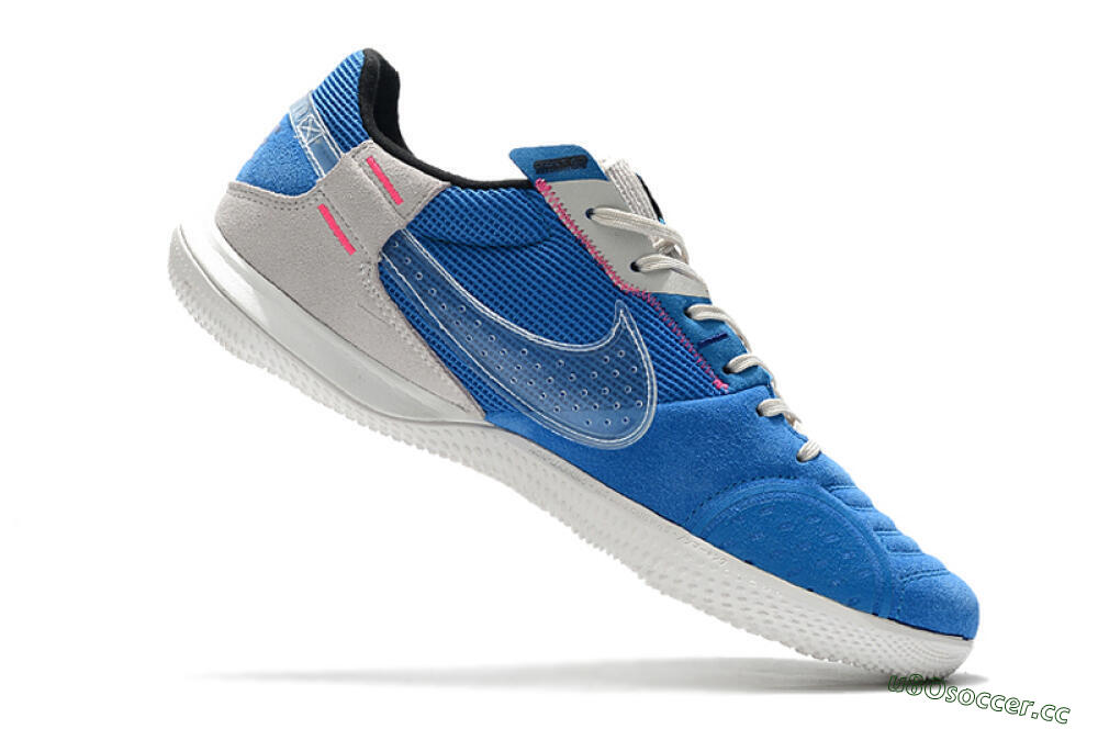 Men's Nike Street Gato IC Indoor & Futsal Low-Tops Football Shoes - Blue/Grey/White 4