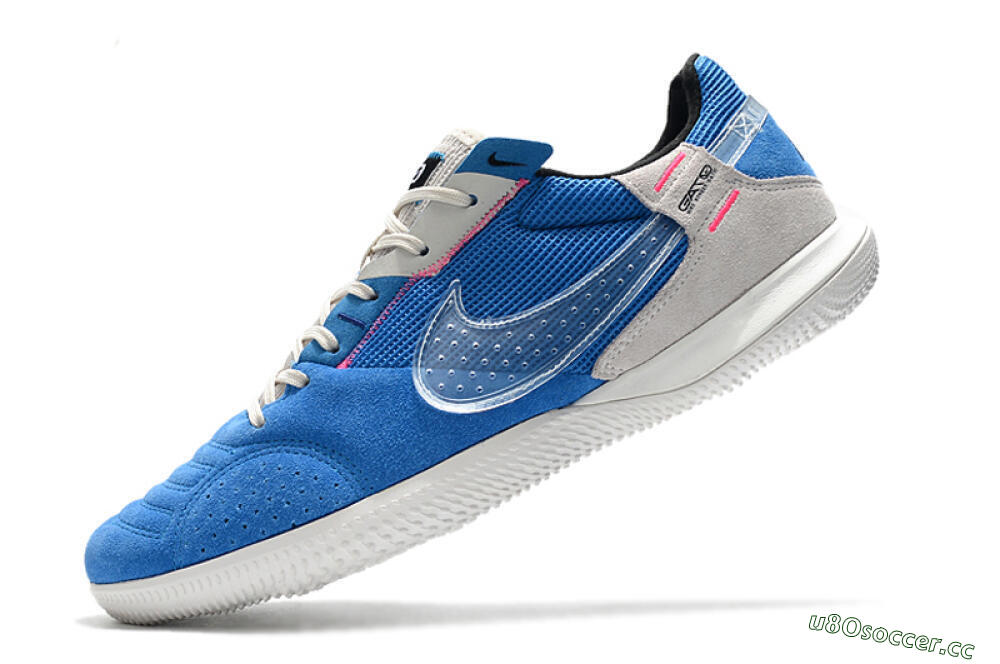 Men's Nike Street Gato IC Indoor & Futsal Low-Tops Football Shoes - Blue/Grey/White 5