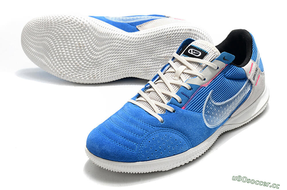 Men's Nike Street Gato IC Indoor & Futsal Low-Tops Football Shoes - Blue/Grey/White 3