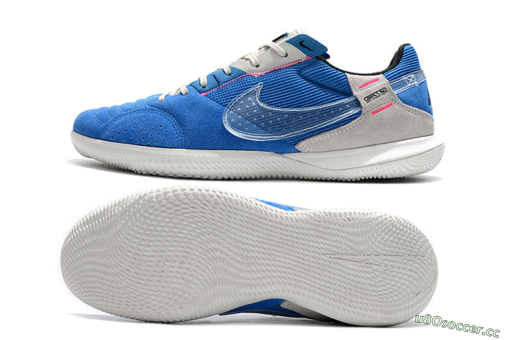 Men's Nike Street Gato IC Indoor & Futsal Low-Tops Football Shoes - Blue/Grey/White 1