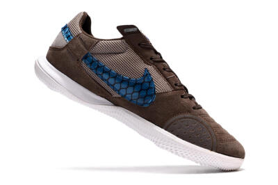 Men's Nike Street Gato IC Indoor & Futsal Low-Tops Football Shoes - Brown/Blue/White