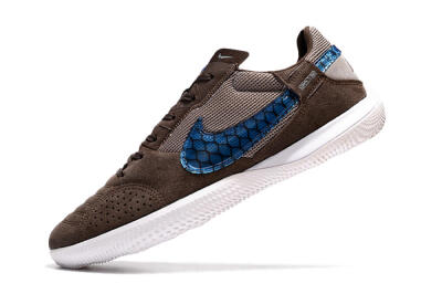 Men's Nike Street Gato IC Indoor & Futsal Low-Tops Football Shoes - Brown/Blue/White