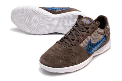 Men's Nike Street Gato IC Indoor & Futsal Low-Tops Football Shoes - Brown/Blue/White