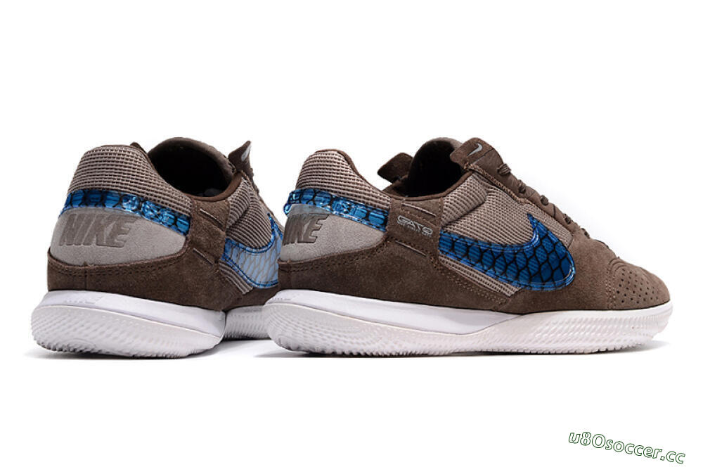 Men's Nike Street Gato IC Indoor & Futsal Low-Tops Football Shoes - Brown/Blue/White 6