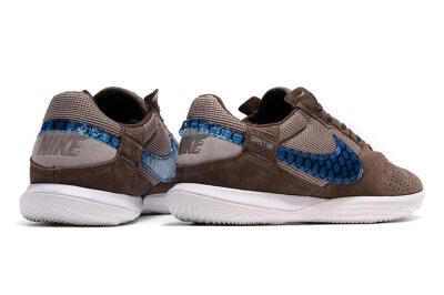 Men's Nike Street Gato IC Indoor & Futsal Low-Tops Football Shoes - Brown/Blue/White