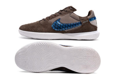 Men's Nike Street Gato IC Indoor & Futsal Low-Tops Football Shoes - Brown/Blue/White