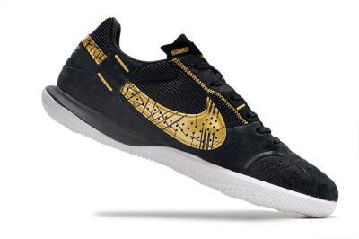 Men's Nike Street Gato IC Indoor & Futsal Low-Tops Football Shoes - Black/Gold/White