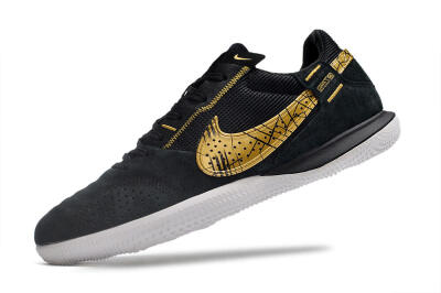 Men's Nike Street Gato IC Indoor & Futsal Low-Tops Football Shoes - Black/Gold/White