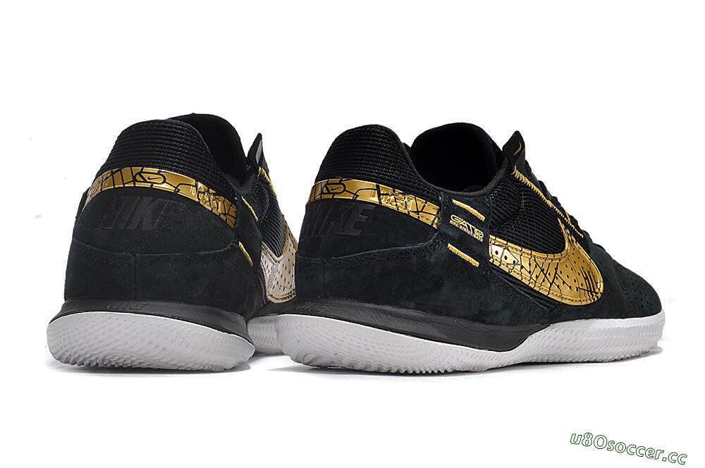 Men's Nike Street Gato IC Indoor & Futsal Low-Tops Football Shoes - Black/Gold/White 6
