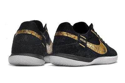 Men's Nike Street Gato IC Indoor & Futsal Low-Tops Football Shoes - Black/Gold/White
