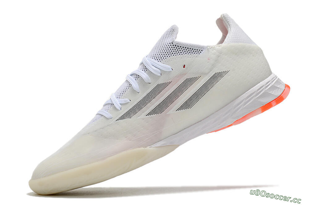 Men's Adidas X Speedflow.1 IC Indoor & Futsal Low-Tops Football Shoes - White/Black/Red 5