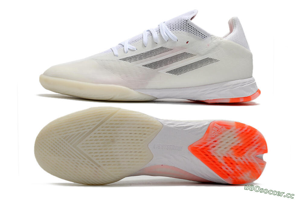 Men's Adidas X Speedflow.1 IC Indoor & Futsal Low-Tops Football Shoes - White/Black/Red 1