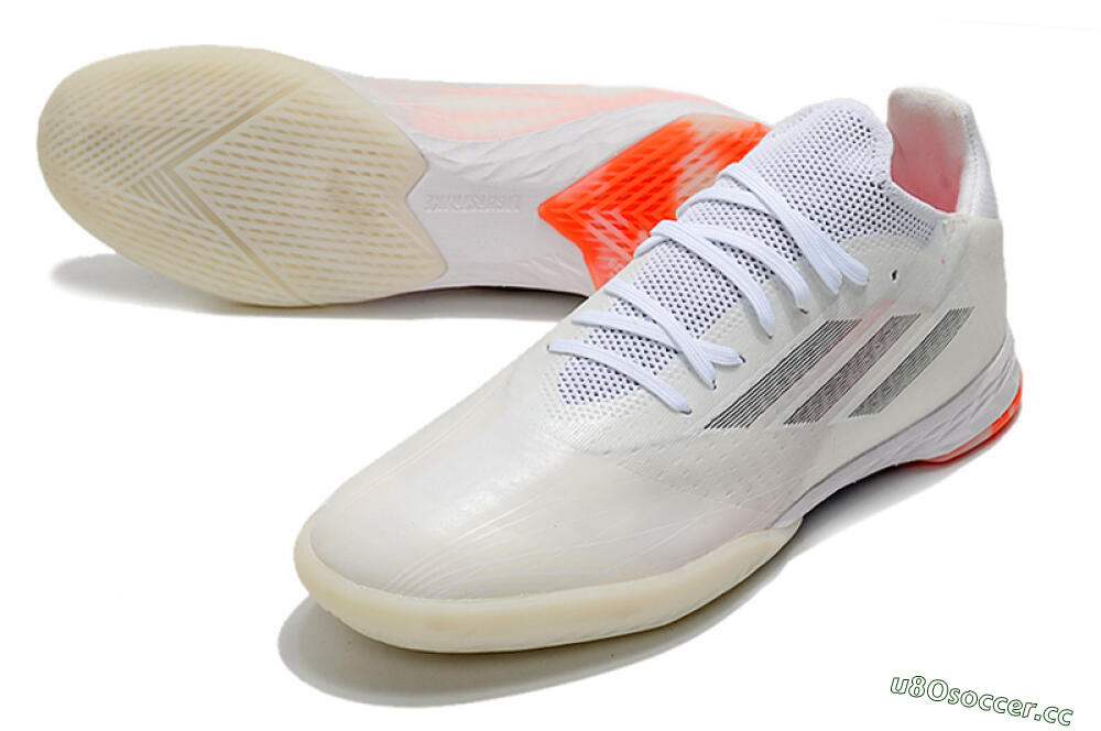 Men's Adidas X Speedflow.1 IC Indoor & Futsal Low-Tops Football Shoes - White/Black/Red 3