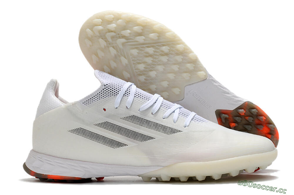 Men's Adidas X Speedflow.1 TF Artificial Turf Low-Tops Football Shoes - White/Black/Red 2