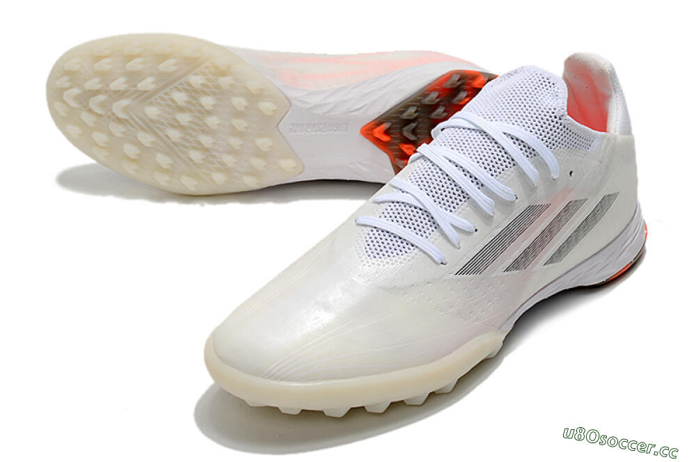 Men's Adidas X Speedflow.1 TF Artificial Turf Low-Tops Football Shoes - White/Black/Red 3