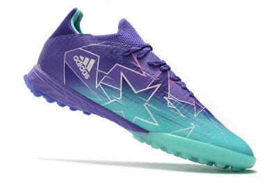 Men's Adidas X Speedflow.1 TF Artificial Turf Low-Tops Football Shoes - Jade/Silver/Purple