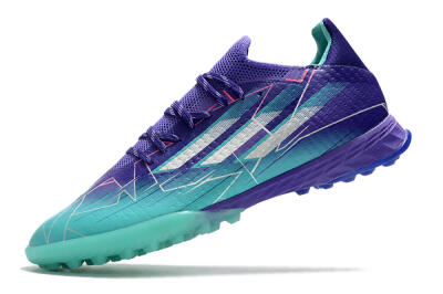 Men's Adidas X Speedflow.1 TF Artificial Turf Low-Tops Football Shoes - Jade/Silver/Purple