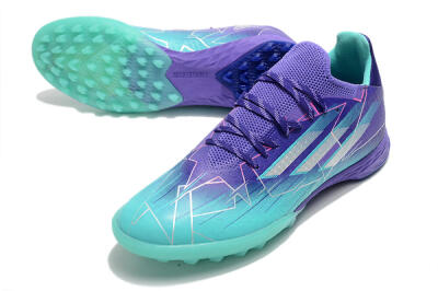 Men's Adidas X Speedflow.1 TF Artificial Turf Low-Tops Football Shoes - Jade/Silver/Purple