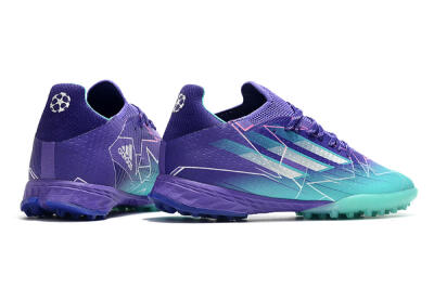 Men's Adidas X Speedflow.1 TF Artificial Turf Low-Tops Football Shoes - Jade/Silver/Purple