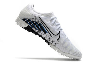Men's Nike Mercurial Vapor 13 Pro TF Artificial Turf Low-Tops Football Shoes - White/Black/Blue