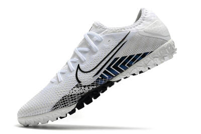 Men's Nike Mercurial Vapor 13 Pro TF Artificial Turf Low-Tops Football Shoes - White/Black/Blue
