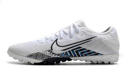 Men's Nike Mercurial Vapor 13 Pro TF Artificial Turf Low-Tops Football Shoes - White/Black/Blue