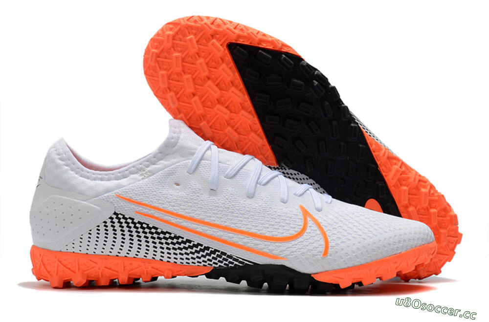 Men's Nike Mercurial Vapor 13 Pro TF Artificial Turf Low-Tops Football Shoes - White/Red/Black 2