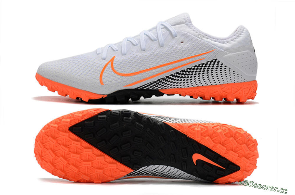Men's Nike Mercurial Vapor 13 Pro TF Artificial Turf Low-Tops Football Shoes - White/Red/Black 1