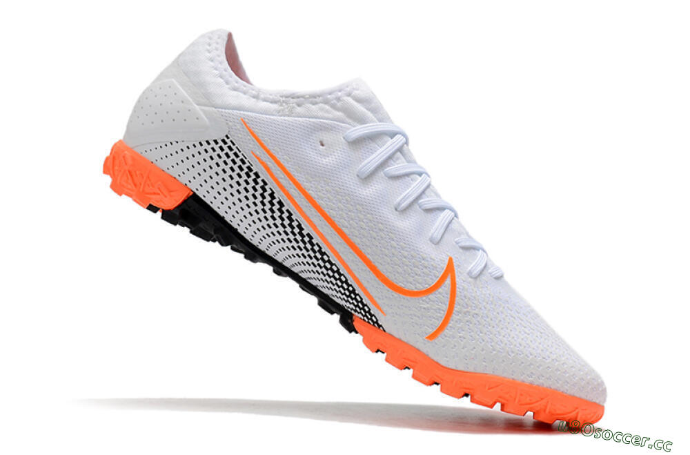 Men's Nike Mercurial Vapor 13 Pro TF Artificial Turf Low-Tops Football Shoes - White/Red/Black 4