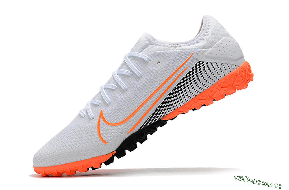 Men's Nike Mercurial Vapor 13 Pro TF Artificial Turf Low-Tops Football Shoes - White/Red/Black 5