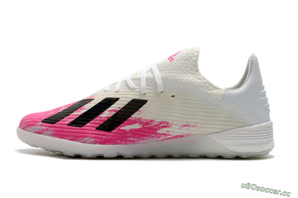 Men's Adidas X 19.1 TF Artificial Turf Low-Tops Football Shoes - Pink/Black/White 0