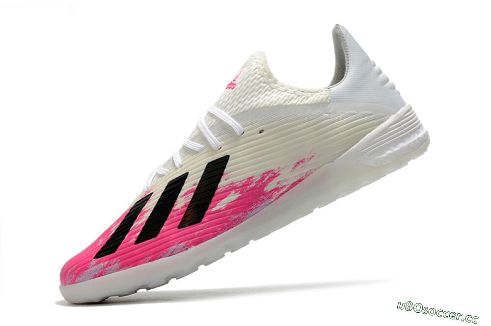 Men's Adidas X 19.1 TF Artificial Turf Low-Tops Football Shoes - Pink/Black/White 5