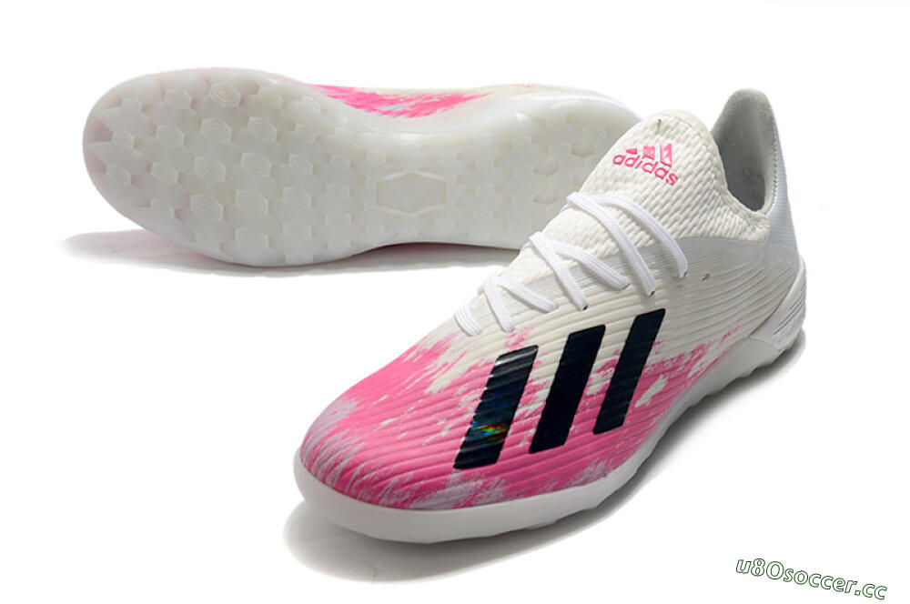 Men's Adidas X 19.1 TF Artificial Turf Low-Tops Football Shoes - Pink/Black/White 3