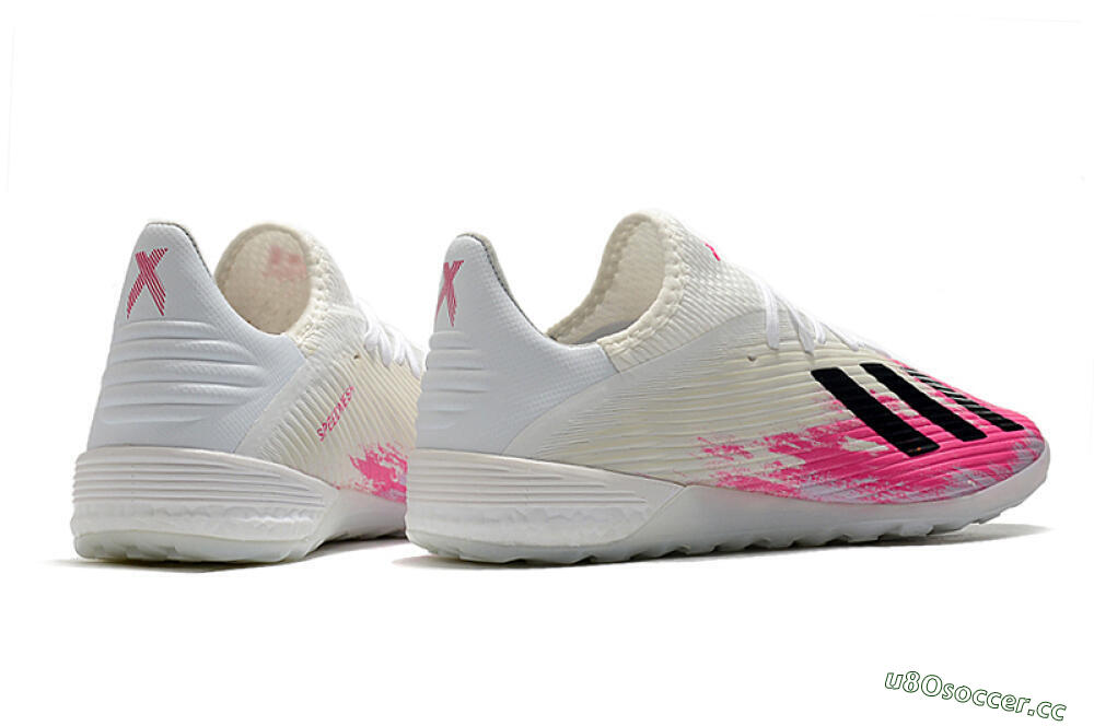 Men's Adidas X 19.1 TF Artificial Turf Low-Tops Football Shoes - Pink/Black/White 6