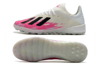 Men's Adidas X 19.1 TF Artificial Turf Low-Tops Football Shoes - Pink/Black/White