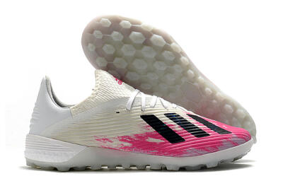 Men's Adidas X 19.1 TF Artificial Turf Low-Tops Football Shoes - Pink/Black/White