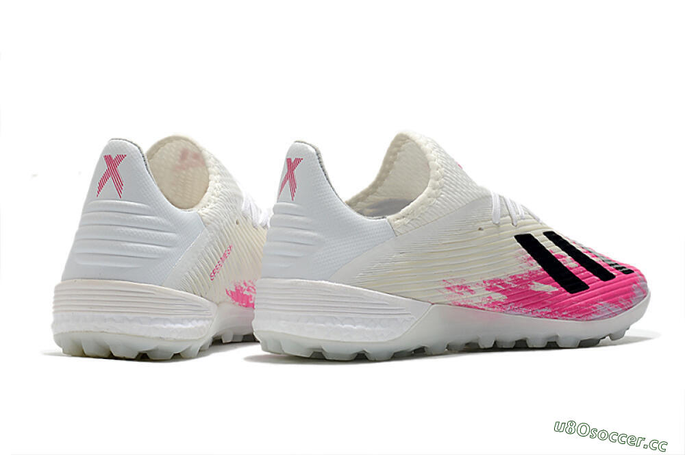 Men's Adidas X 19.1 TF Artificial Turf Low-Tops Football Shoes - Pink/Black/White 6