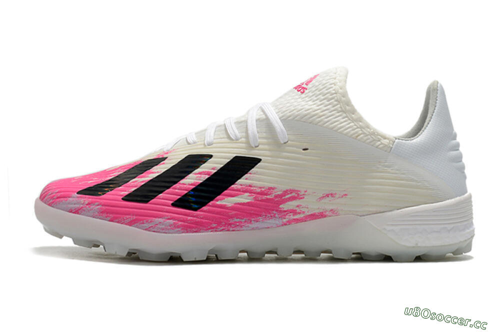 Men's Adidas X 19.1 TF Artificial Turf Low-Tops Football Shoes - Pink/Black/White 0