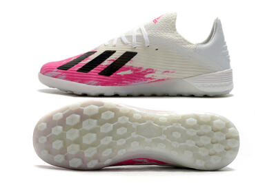 Men's Adidas X 19.1 TF Artificial Turf Low-Tops Football Shoes - Pink/Black/White