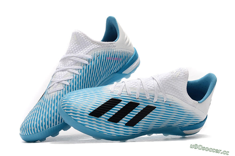 Men's Adidas X 19.1 TF Artificial Turf Low-Tops Football Shoes - Blue/Black/White 6